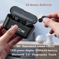 Bluetooth Earphone with 3500 powerbank Touch Control Wireless Earbuds 5.0 TWS Headsets Dual wireless