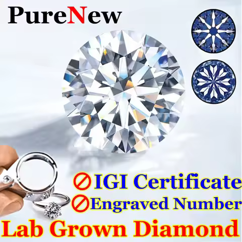 0.1-5CT Super White Lab Grown Diamond Loose Without IGI Certificate HPHT CVD DEFG VVS-SI Pass Diamon