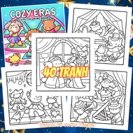C0zy Eras: Cute coloring set for adults and teenagers, size A5/A4, beautiful thick paper