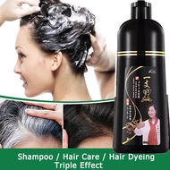 一洗黑洗发水 500mL Natural Black Hair Shampoo Hair Dye Professional 3-In-1 Wash/Nourish/Dye Grey Hair Whit