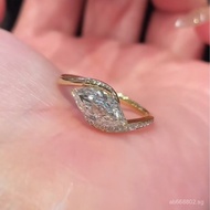 High-End Angel Eye Ring Light Luxury Versatile Daily Floating Marquise Flash Zircon Asymmetric Marqu