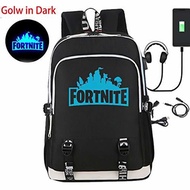 KELYNN Fortnite Luminous Backpack for Boys Fortnite College School Backpack with USB Charging Por...