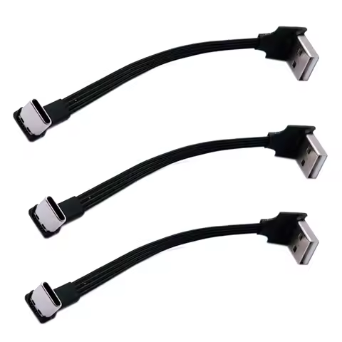 5CM-300CM Ultra-thin elbow type-c data cable wire USB 2.0 double elbow charger po short term portabl