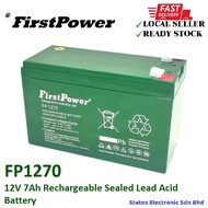 FirstPower 12V 7Ah Rechargeable Sealed Lead Acid Battery - FP1270
