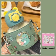 Hàng Có Sẵn Bình Nước Có Ống Hút Hình Gấu Dễ Thương 700 ML Cho Trẻ Em Bé Gái Học Sinh Bình Nước Bằng