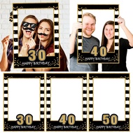 Birthday Photo Frame Props Birthday Party Decorations Adult Photo Booth Props 1/16/21/25/30/40/50/60