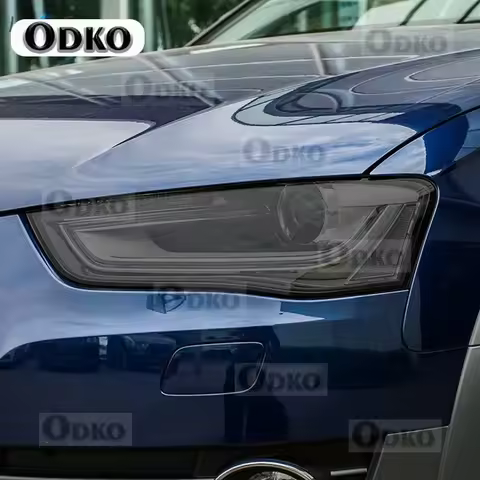 Car Headlight Protective Film Smoked Black Tint Wrap Vinyl Transparent TPU Sticker For Audi A4 S4 RS