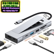 8-in-1 USB C Docking Station With 4K HDMI, PD100W, M.2 SSD Enclosure for MacBook Pro/Air