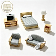 9pcs/set Miniature Simulation Furniture Mini Sofa TV Micro Scene Pretend Play Toys Small Ornaments D