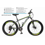 sepeda gunung mtb 26 odessy city alloy sepeda dewasa  sepeda anak - hitam hijau