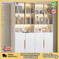 WEILIANG Cabinet White&Gold Cabinet Book Case 60Cm/90Cm/100Cm/120Cm