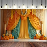 7x5ft Indian Pooja Backdrop Photography Background, Traditional Chatiya Navratri Ganpati Ganesh Mari
