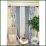 Per Pc Fresh Minimalist Print Camella Gray - Light Gray Modern Home Ring Curtains 5-9FT 10 Ring