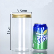 🔥Gold Aluminium Cap🔥PET plastic jar bottle biscuit jar plastic container