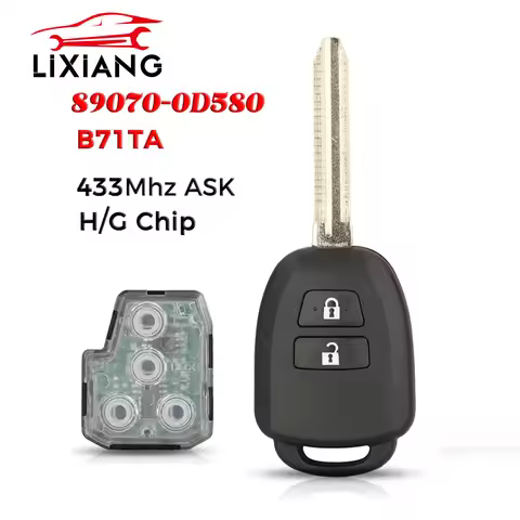 LIXIANG 89070-0D580 B71TA G /H Chip 433MHz Smart Remote Car Key For Toyota Yaris 2014-2017 Vios 2013