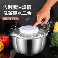 Others - 不鏽鋼電動蔬菜脫水器 | 廚房大容量果蔬脫水機 | 家用水果沙拉旋轉甩水機-單屬性