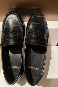 YSL women loafers 女裝樂福鞋黑皮鞋 褶皱纹乐福鞋