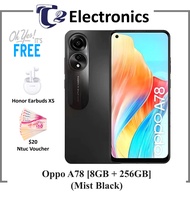 OPPO A78 8GB + 256GB / Free $20 Ntuc Voucher &amp; Honor Earbuds X5 / 67W SUPERVOOC / FHD+ AMOLED Display / 2 Years Local Warranty- T2 Electronics