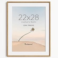 22x28 Poster Frame, USA-Sourced Oak Wood Frame Wall Mounted, 22x28 Picture Frame with Real Glass, 22