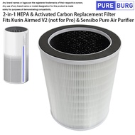 Fits Kurin Airmed V2 (not for Pro) & Sensibo Pure Air Purifier Filter 2-in-1 HEPA & Carbon Filter