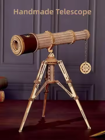 Robotime Monocular Telescope 3D Wooden Puzzle DIY Science Model Kits for Adults Teens Birthday Gifts