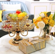 Khay Mứt Tết thuỷ tinh 5 cánh cao cấp trang trí ngày Tết - Hộp đựng bánh kẹo pha lê trong suốt TRT65