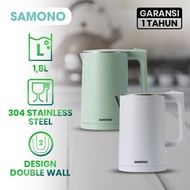 SAMONO SW-EKS17B ELECTRIC KETTLE Double Wall Coffee Tea Water Heater Kettle