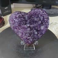 Natural Heart Amethyst 457g Chip Crystal Calming Vision Citrine Valentine's Day Ornaments Gifts 33
