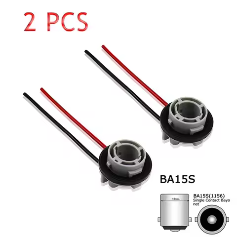 2Pcs 1156 Bulb Socket BA15S Lamp Holder P21W Adapter Base Connector