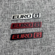 For VOLVO truck EURO6 logo 3D metal sticker Rear trunk emblem EURO 6 truck side badge decoration