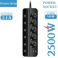 Taffware 5-Pin USB Type C EU Plug 10A 110-250V 2500WStop Kontak - QL-1098U
