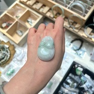 天然翡翠 緬甸 A玉 玉鐲 • 白底青油青老鼠葫蘆翡翠吊墜