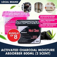 *Local Brand Maxi Clean* [Bundle of 8] Charcoal Moisture Absorber Upgraded 800ml / Dehumidifier / Rose
