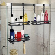 Shower Caddy Hanging Shelf with Hooks Suction Cups Stainless Steel Hanging Door Shower Rack Rustproo