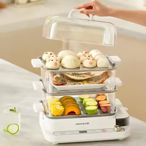 Multifunctional Household Electric Steamer - 3-Layer Large-Capacity All-in-One Pot for Steaming Eggs