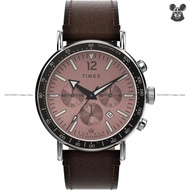 TIMEX TW2W47300 Men's Analog Watch Waterbury Standard Chronograph Quartz 43mm Brown Leather Strap Sa