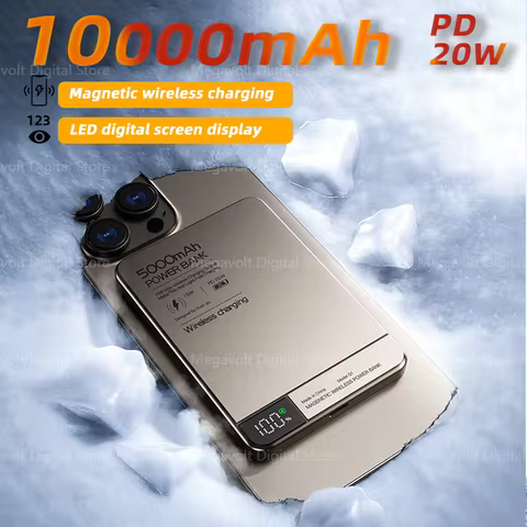 10000mAh Wireless Charge Ultra-thin Power Bank Aluminum Alloy Advanced Fast Charge Mobile Power Bank