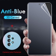 2-in-1 Camera Lens Glass + Matte Soft Hydrogel Film for Samsung Galaxy S23 S22 S21 Ultra S10 Plus Note 10 9 20 A33 A53 A73 A51 A71 A12 A22 A23 A32 A52s Full Cover No Fingerprint Frosted Screen Protector