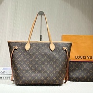 LV neverfull MM玫紅色內裡中號老花購物袋托特包