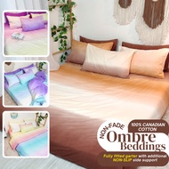 3in1 Ombre Bedsheet Set | Non fade | Single Double Family Queen pillowcase Canadian bedsheet Bedshee
