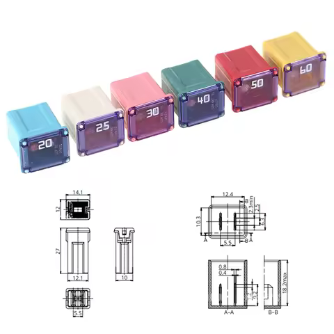 * Square Fuse 20A 25A 30A 40A 50A PEC Automotive Car Fuse Tube Waterproof Fuse Box