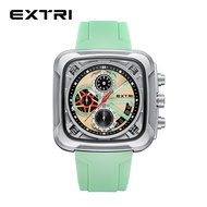 EXTRI Fashion Square Large Dial Silicone Strap Sports Timing Waterproof Men's Watch+Box