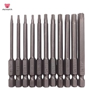For 1/4" Hex Shank 75mm Length Steel Star 6 Point  Driver Kit Tool Screwdriver Bit