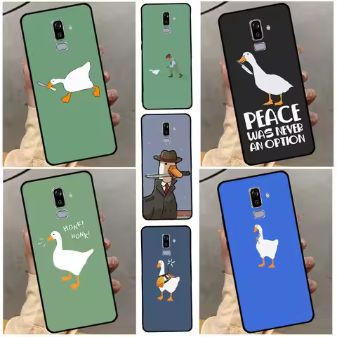 Cartoon Cute Goose Game Case For Samsung Galaxy J7 J3 J5 2017 A3 A5 J1 2016 A6 A8 A7 A9 J8 J4 J6 Plu