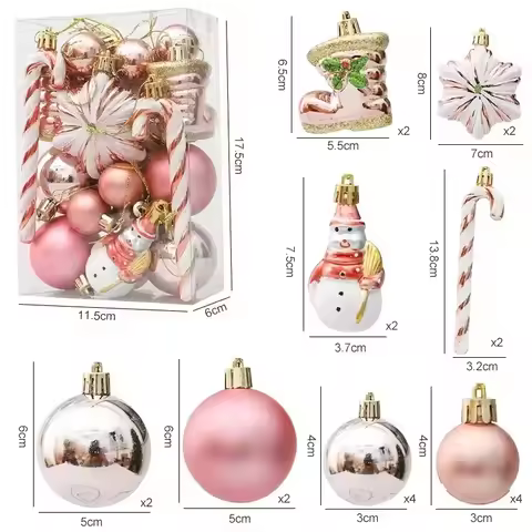 29/20Pcs Christmas Tree Balls Hanging Pendant Candy Cane Pine Cone Ornament Set Christmas Home Decor