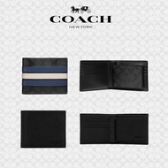 100% COACH Men's Short Wallet Cardholder Coin Wallet Leather Wallet