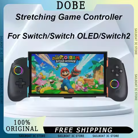 DOBE Stretching Game Controller For Switch Oled Switch2 Hall Joystick Bluetooth Gamepad Six Axis Rgb