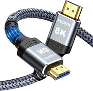 Highwings Cable de fibra óptica HDMI de 8 K a 60 de 2.1 de 200 pies de largo, ultra 48 Gbps de alta velocidad, delgado y flexible, cable trenzado HDMI 4K a 120Hz dinámico HDR/HDCP 2.2/3D compatible con monitor PS5 Roku