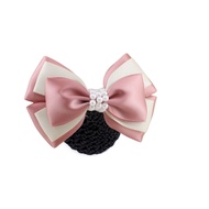 Lovely pink handmade mesh bun clip K82