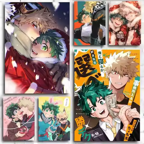 Katsu-Deku Hot My Anime Hero A-Academia Poster And Prints Wall Art Pictures For Modern Bedroom Game 